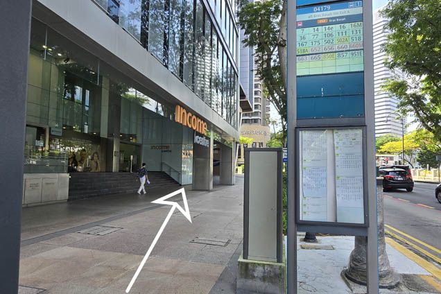Step 1 from bus stop after Bras Basah Stn Exit A