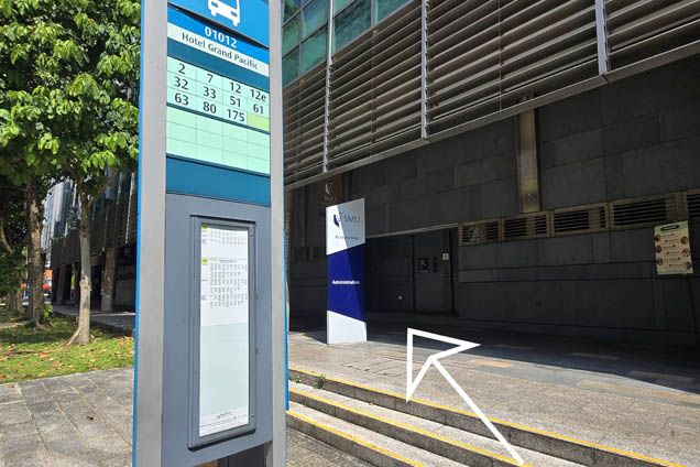 Step 1 from Hotel Grand Pacific bus stop