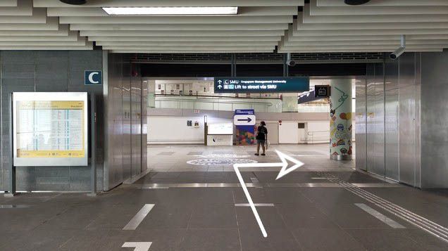 Exit from Bras Basah Station Exit C