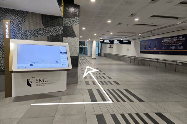 Exit the station and into the concourse