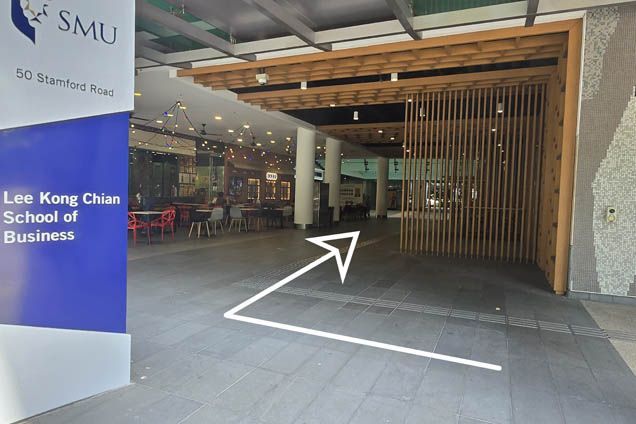 Turn right when you see the LKCSB signage