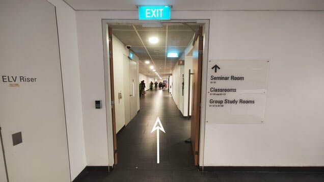 Your Classroom or Seminar Room will be on your right