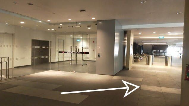 Exit from the lift and turn right