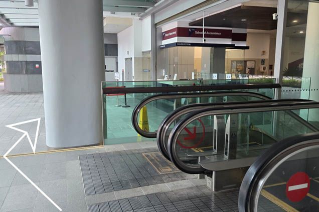 Exit from door on your left