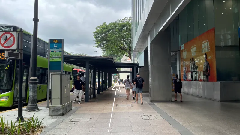 Bus stop at Bras Basah Exit A