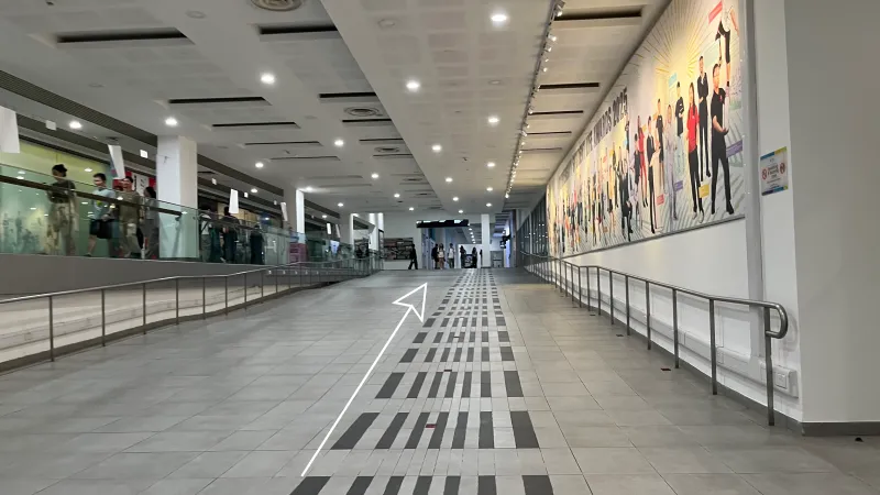 Walk up the ramp