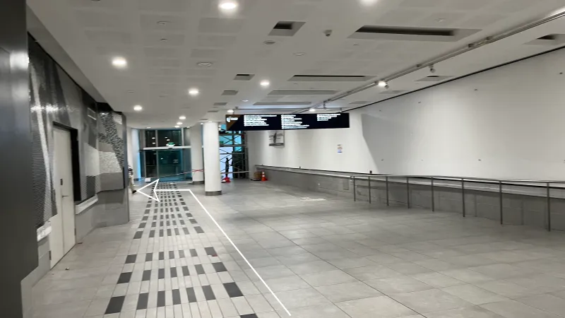 Exit train station at street level
