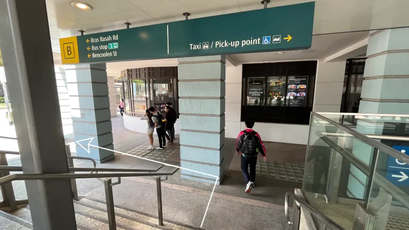 Exit train station at street level