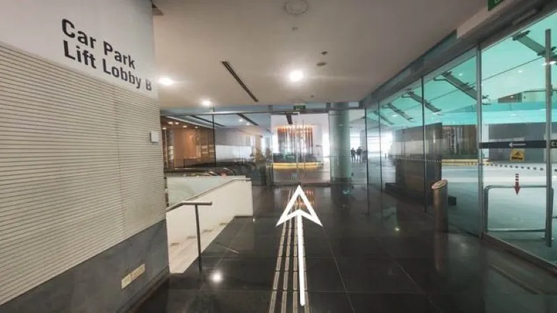 Exit through glass doors