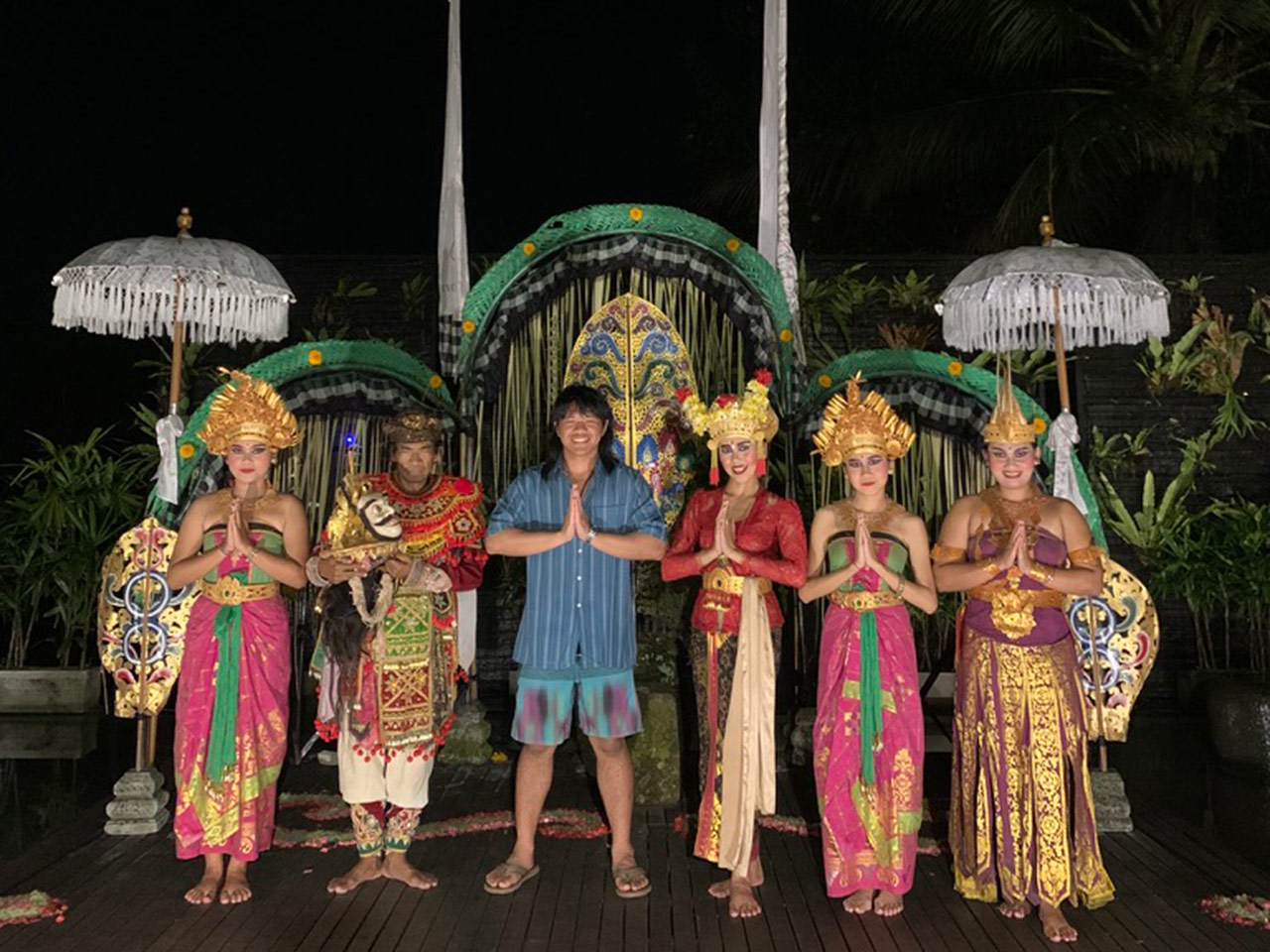 With the performers
