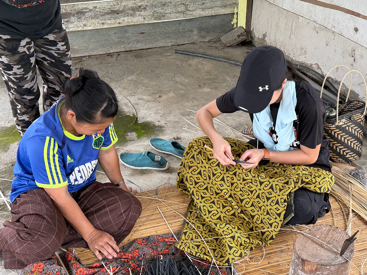 Doing handicrafts