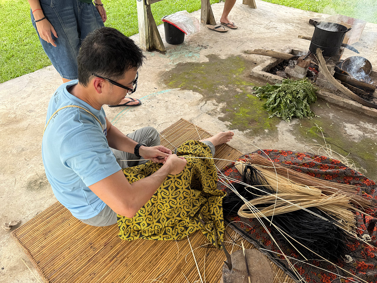 Doing handicrafts