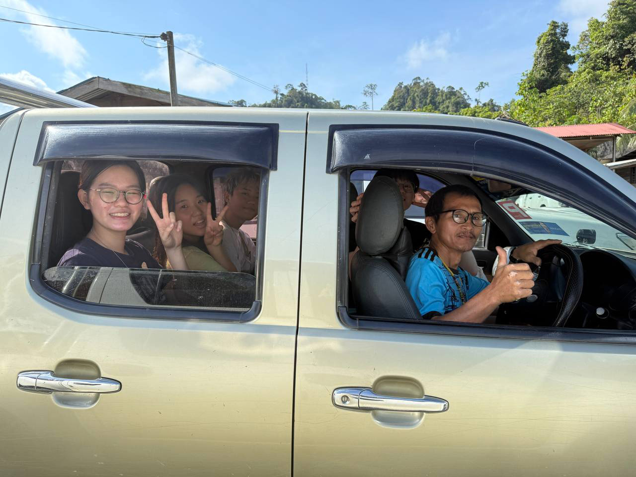 With the driver
